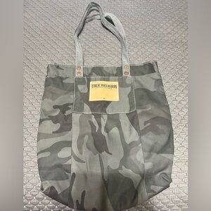 True Religion army fatigue canvas tote
